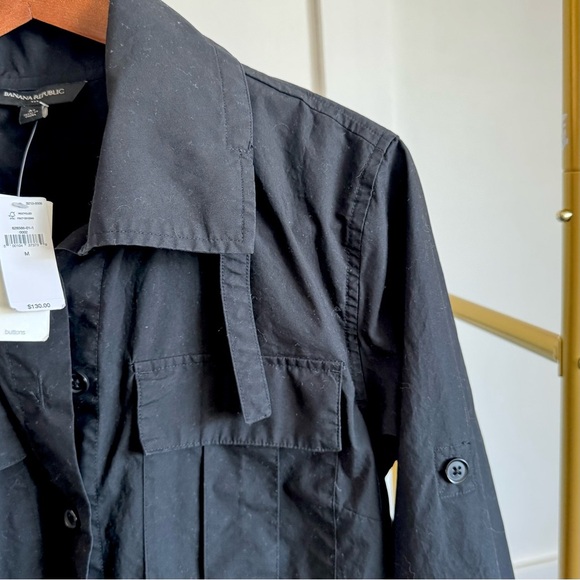 Banana Republic Trench Dress Jacket Black NWT Sz M - Picture 7 of 9